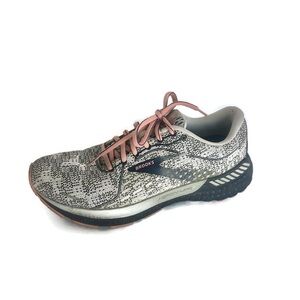 Brooks Women’s Adrenaline 21 Running Shoes in Gray Navy Blue and Coral Laces 8.5